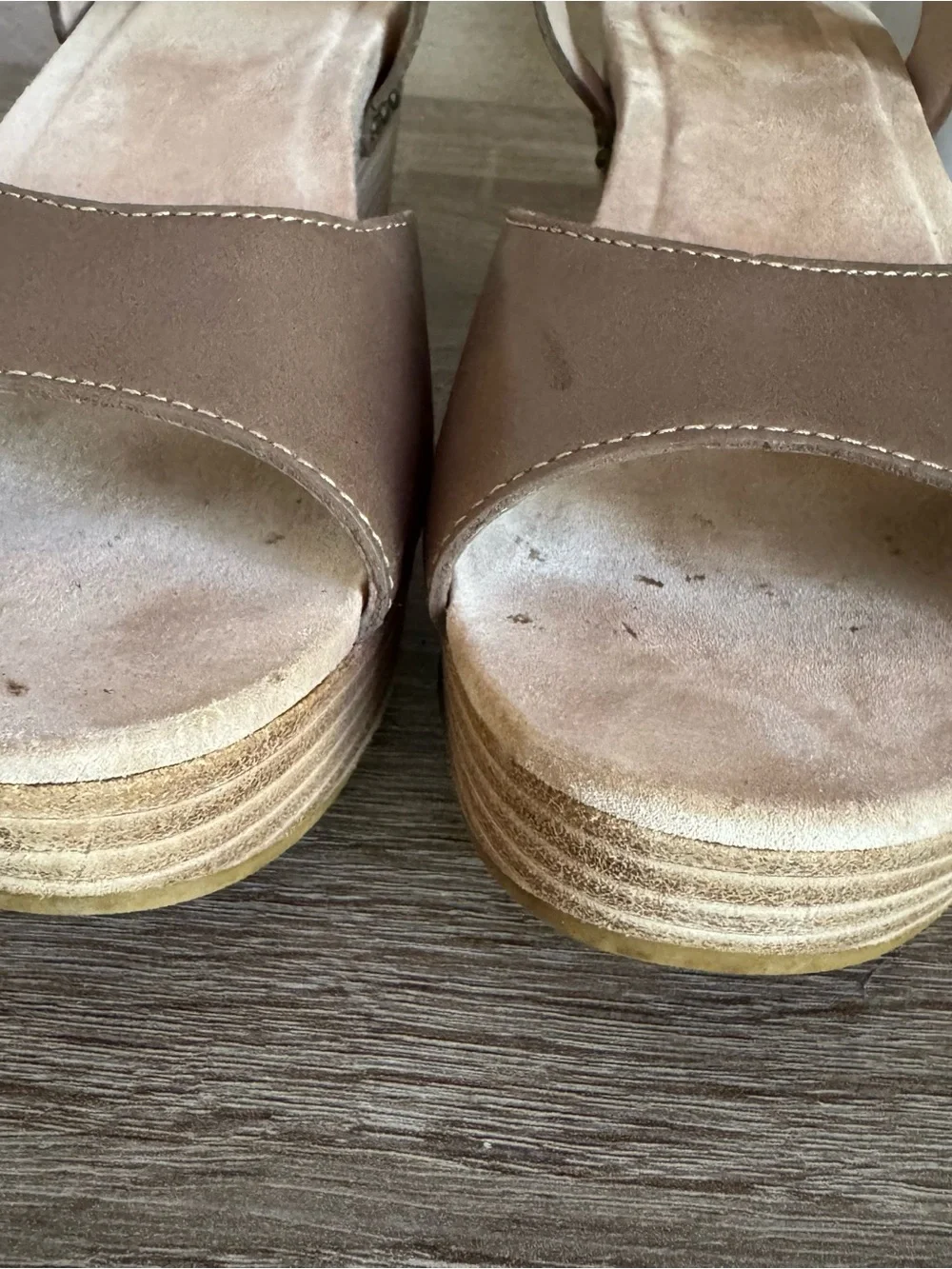 DANSKO | Ta Brown Taupe Leather Platform Sandals with Buckle Size 38 / 7.5